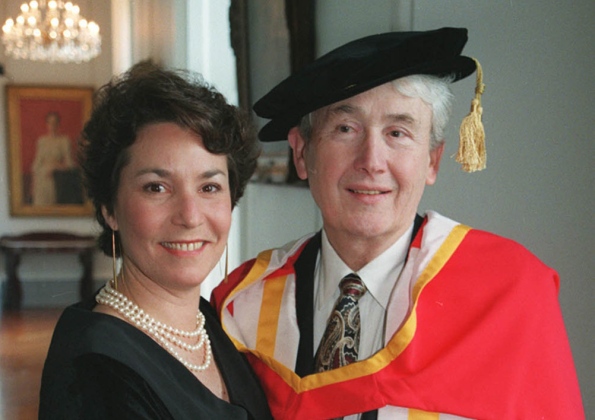 Teacher man: Frank McCourt receiving his honorary doctorate in letters from UL in 1997 with his wife Ellen
