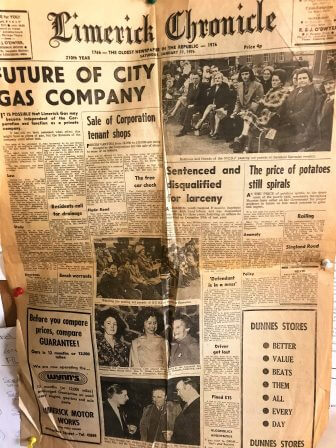 The Limerick Chronicle 1976 Front Page